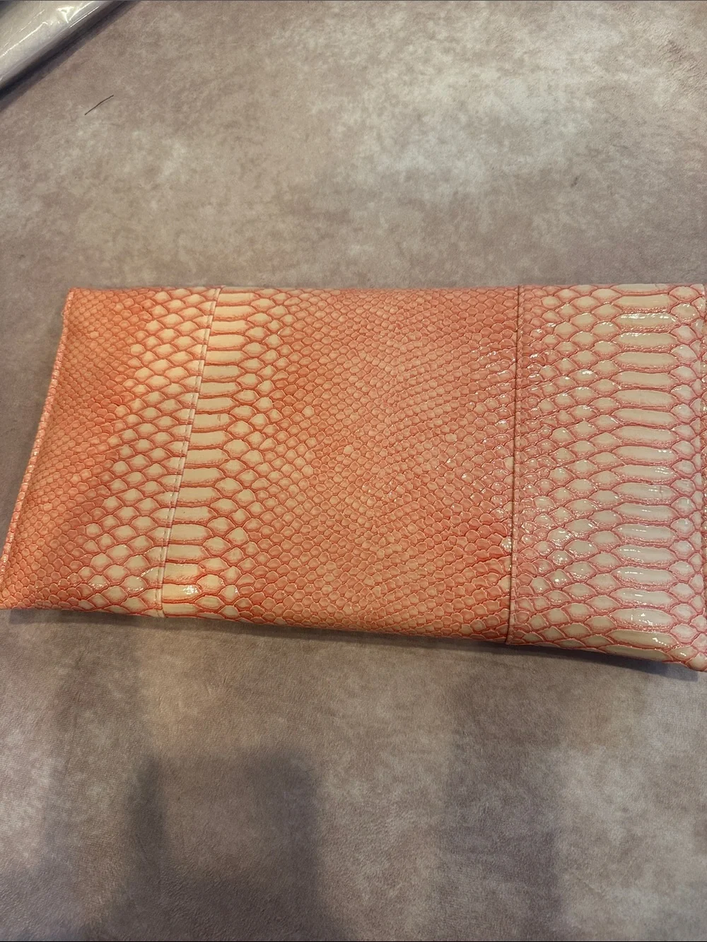 Coral Textured Envelope Clutch
